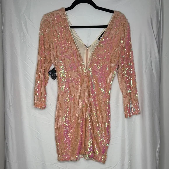 Nasty Gal | Dresses | Nasty Gal Peach Sequin Dress | Poshmark